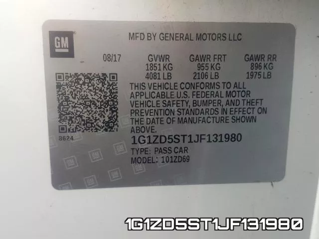 1G1ZD5ST1JF131980 фото 2