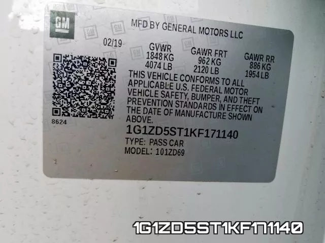 1G1ZD5ST1KF171140 фото 2