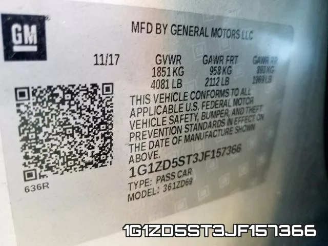 1G1ZD5ST3JF157366 фото 2