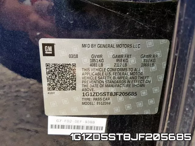1G1ZD5ST8JF205685 фото 2