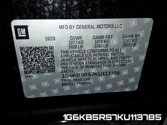 1G6KB5RS7KU113785 фото 2