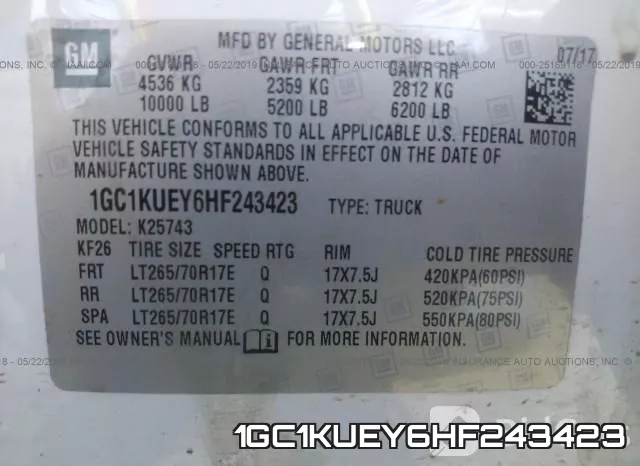 1GC1KUEY6HF243423 фото 10