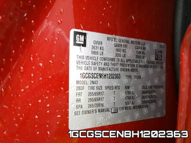 1GCGSCEN8H1202363 фото 2