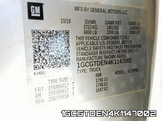 1GCGTDEN4K1147002 фото 2