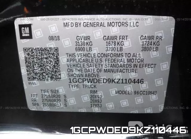 1GCPWDED9KZ110446 фото 8