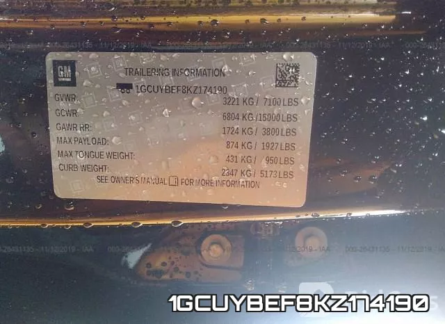 1GCUYBEF8KZ174190 фото 10