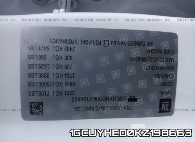 1GCUYHED0KZ198663 фото 9