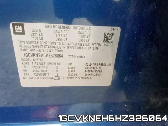1GCVKNEH6HZ326064 фото 2