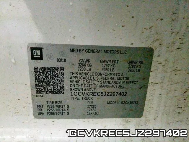 1GCVKREC5JZ297402 фото 2