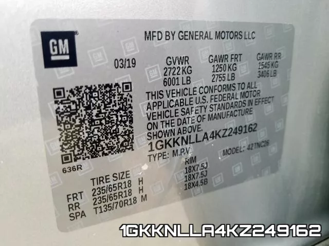 1GKKNLLA4KZ249162 фото 2