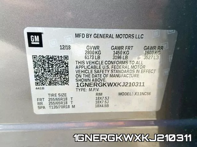 1GNERGKWXKJ210311 фото 2