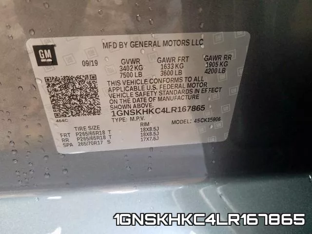 1GNSKHKC4LR167865 фото 2