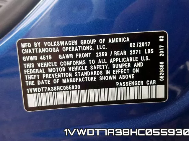 1VWDT7A38HC055930 фото 2