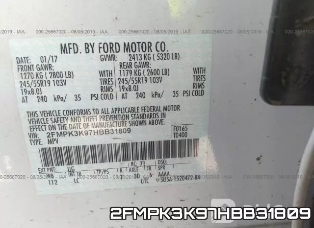 2FMPK3K97HBB31809 фото 10