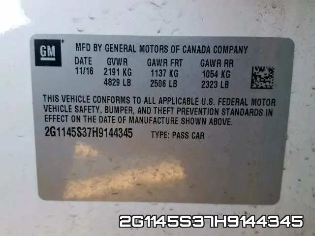2G1145S37H9144345 фото 2