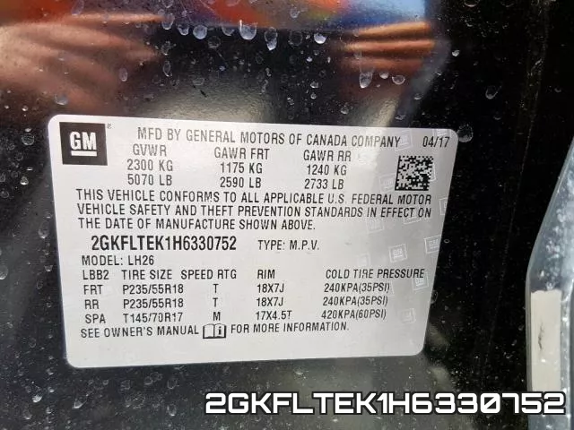 2GKFLTEK1H6330752 фото 2