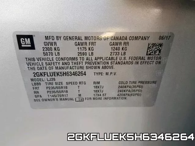 2GKFLUEK5H6346264 фото 2