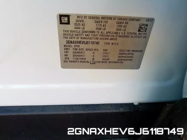 2GNAXHEV6J6118749 фото 2