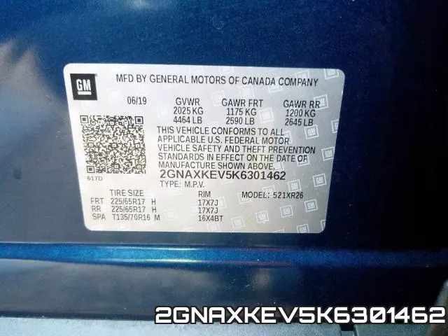 2GNAXKEV5K6301462 фото 2