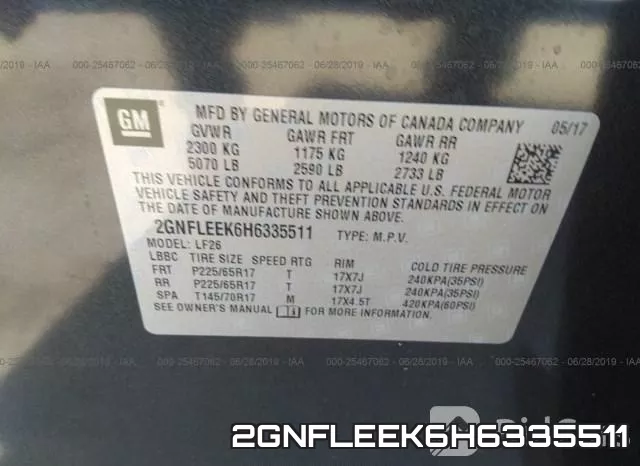 2GNFLEEK6H6335511 фото 10