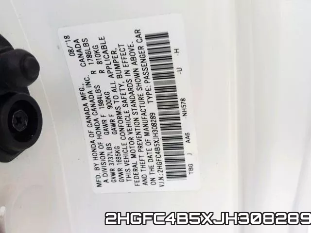 2HGFC4B5XJH308289 фото 2