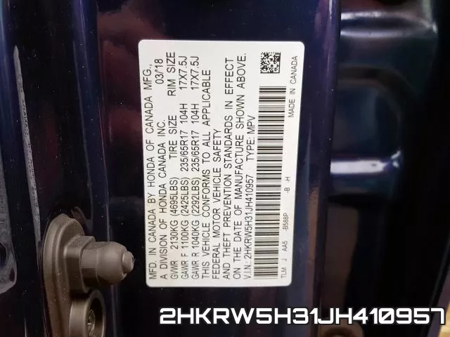 2HKRW5H31JH410957 фото 2