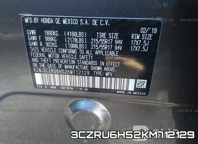 3CZRU6H52KM712129 фото 10