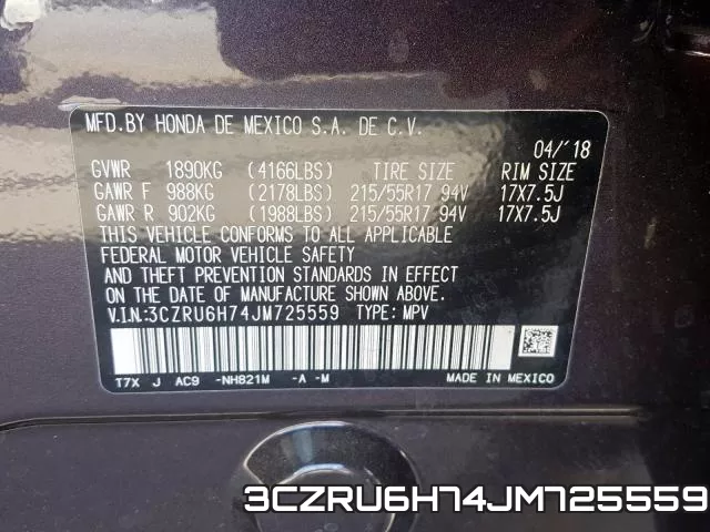 3CZRU6H74JM725559 фото 2