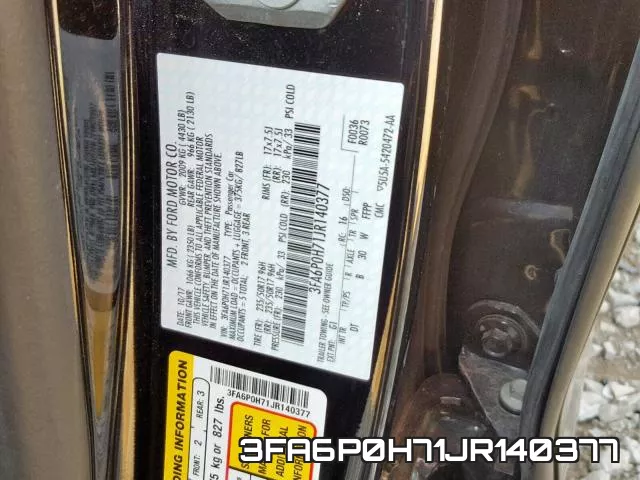 3FA6P0H71JR140377 фото 2