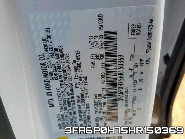 3FA6P0H75HR150369 фото 2