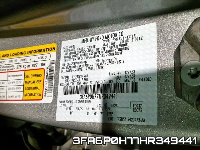 3FA6P0H77HR349441 фото 2