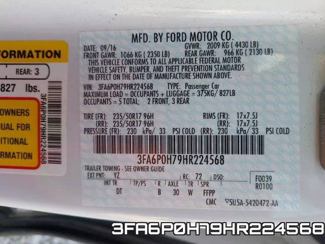 3FA6P0H79HR224568 фото 2