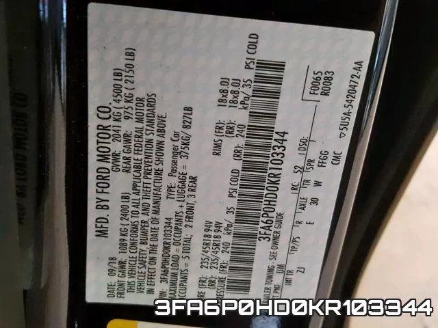 3FA6P0HD0KR103344 фото 2