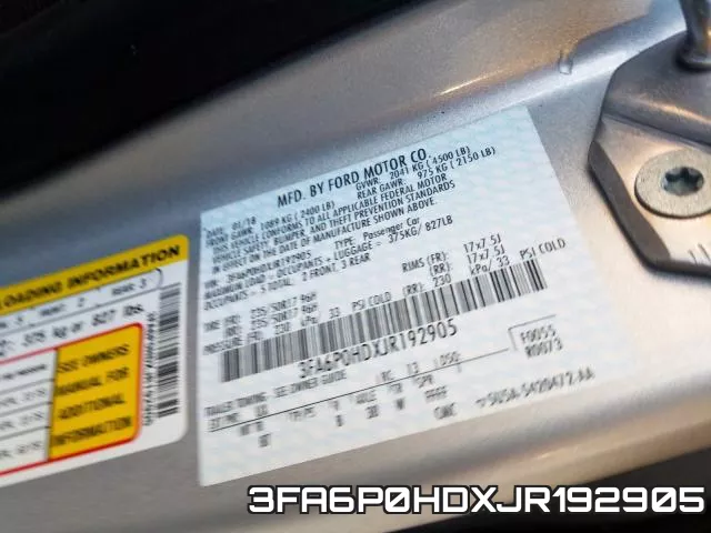 3FA6P0HDXJR192905 фото 2
