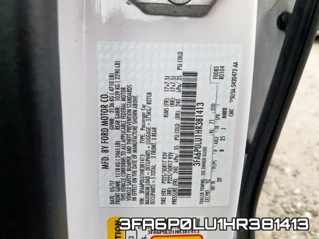 3FA6P0LU1HR381413 фото 2