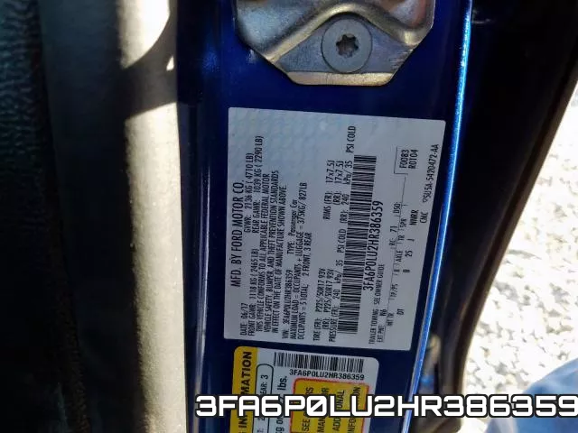 3FA6P0LU2HR386359 фото 2