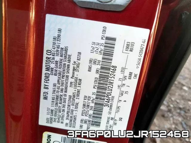 3FA6P0LU2JR152468 фото 2