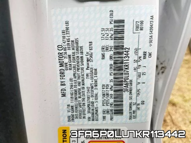 3FA6P0LU7KR113442 фото 2