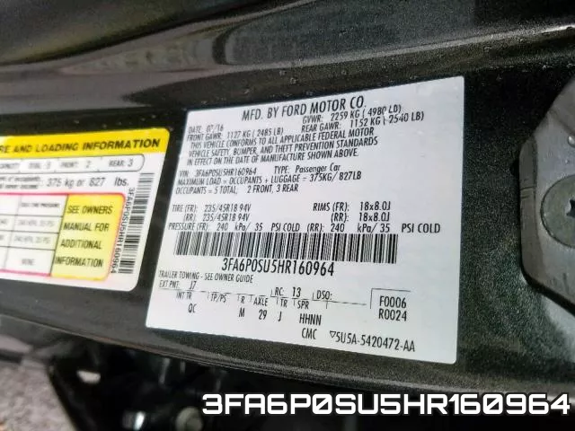 3FA6P0SU5HR160964 фото 2