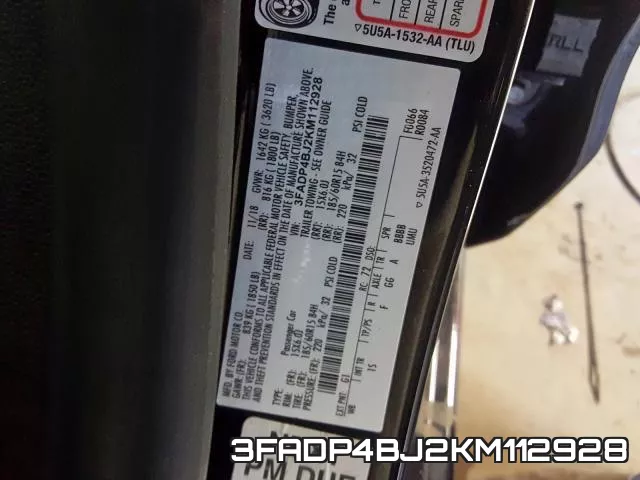 3FADP4BJ2KM112928 фото 2