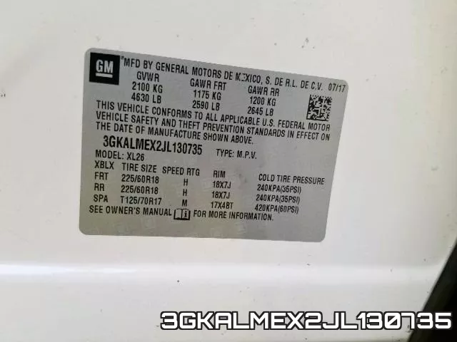 3GKALMEX2JL130735 фото 2