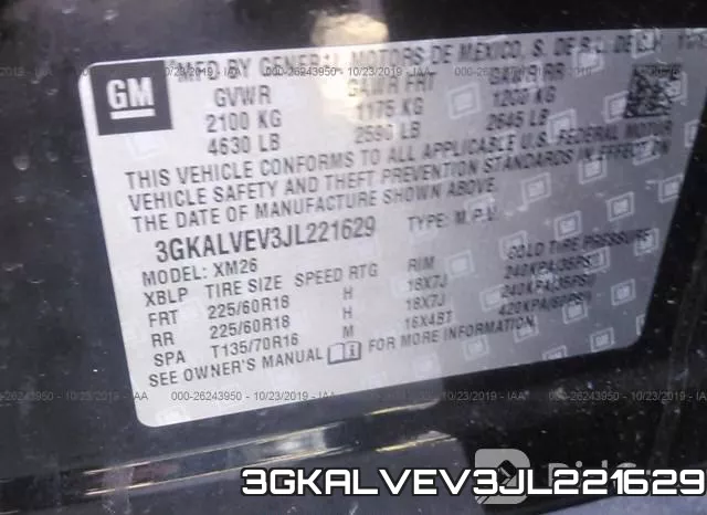 3GKALVEV3JL221629 фото 10