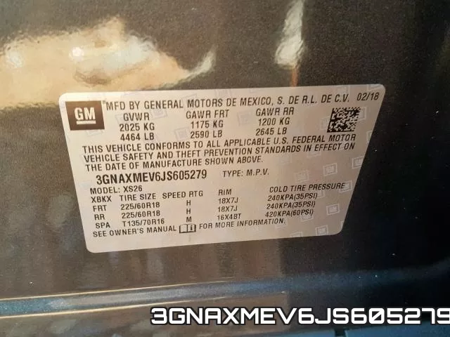 3GNAXMEV6JS605279 фото 2