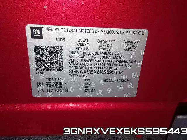 3GNAXVEX6KS595443 фото 2