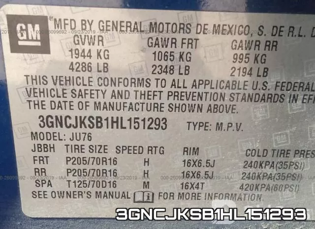 3GNCJKSB1HL151293 фото 10