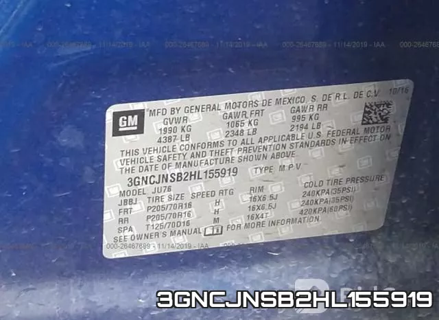 3GNCJNSB2HL155919 фото 10