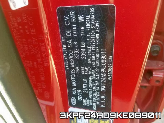 3KPF24AD9KE089011 фото 2
