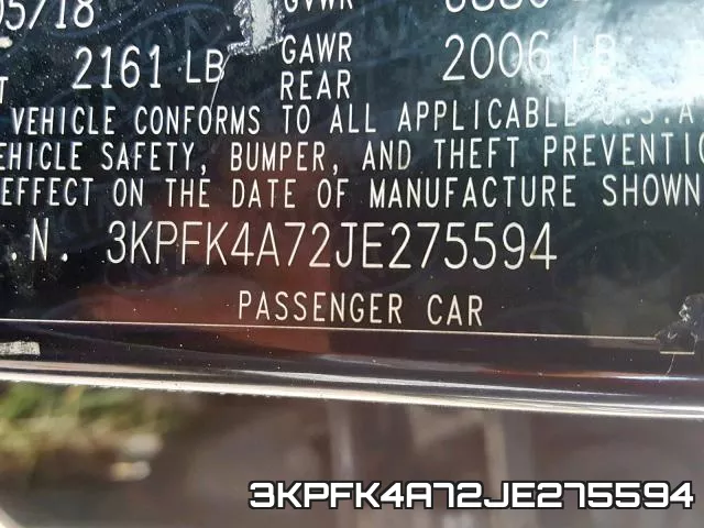 3KPFK4A72JE275594 фото 2