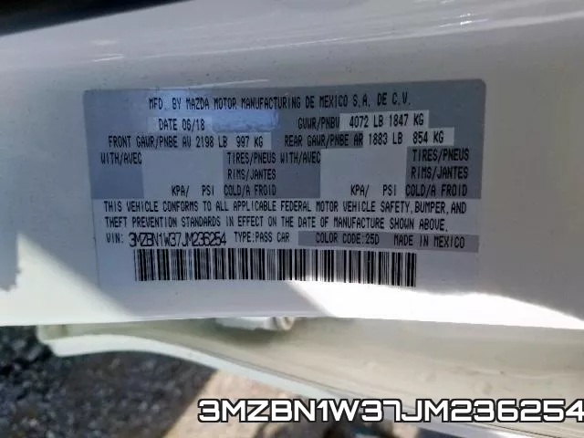 3MZBN1W37JM236254 фото 2