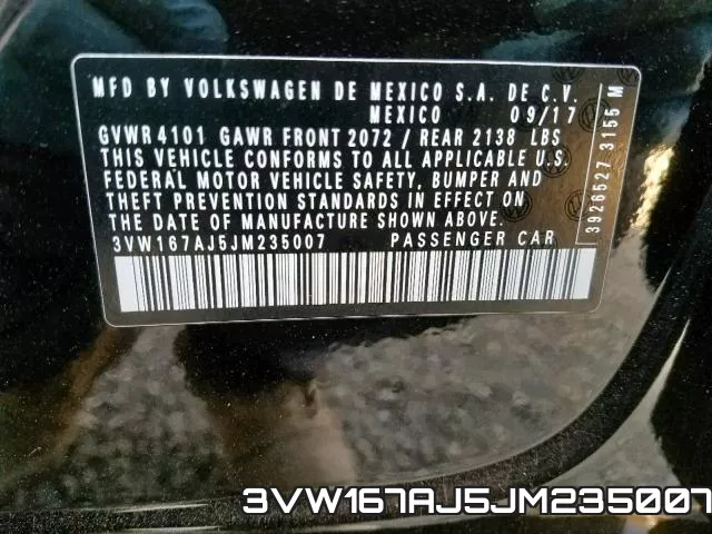 3VW167AJ5JM235007 фото 2